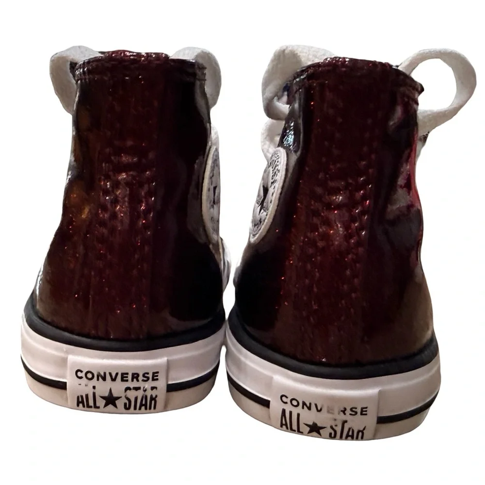 Converse Chuck Taylor All Star Glitter Burgundy Hi-Top Toddler 7 / EU 23